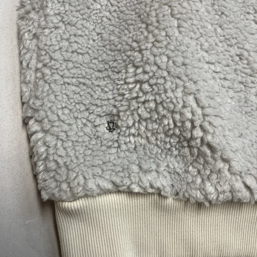 LULULEMON Textured Fleece‎ Scuba Sherpa Half Zip Hoodie Size 14 Oversized Gray